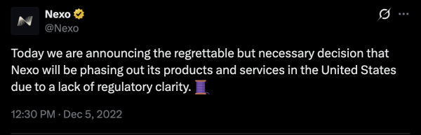 Nexo перезапускает криптовалютную платформу в США