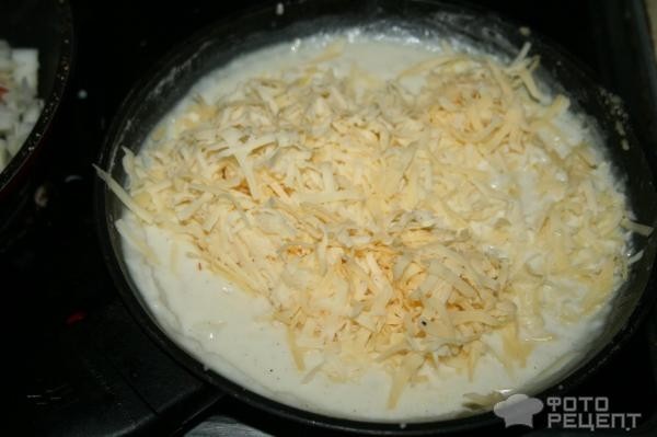 Рецепт: Греческая мусака - С маринованными баклажанами и фаршем из куриного филе