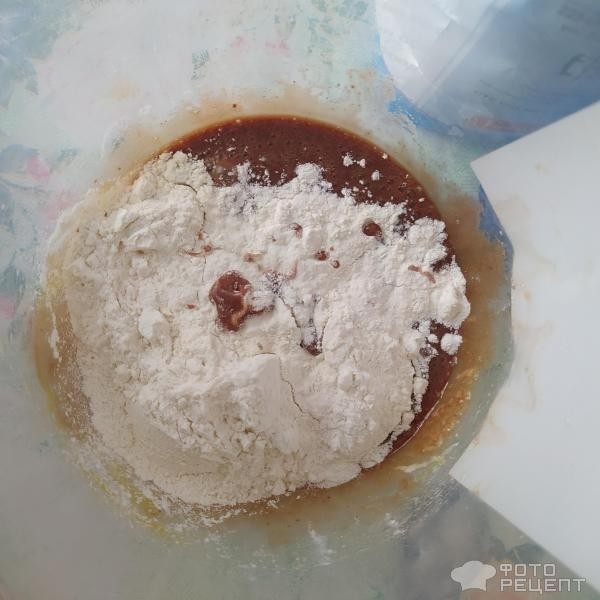 Рецепт: Печенье шоколадное - в сахарной пудре