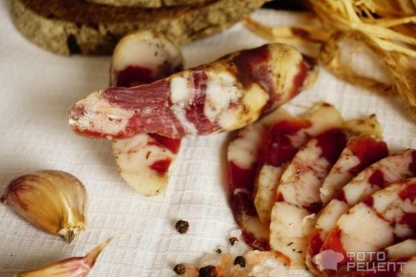 Рецепт: Колбаса мациковая - сыровяленая