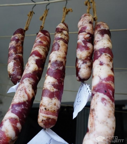 Рецепт: Колбаса мациковая - сыровяленая