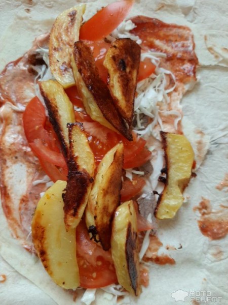 Рецепт: Шаурма для всей семьи - С припёком