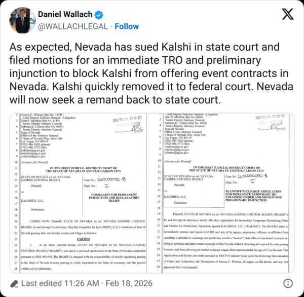 Невада подала в суд на Калши после того, как Апелляционный суд дал зеленый свет действиям