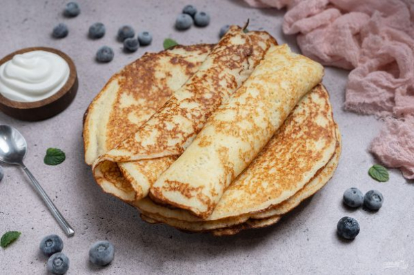 Блины на кефире дрожжевые